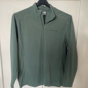 Columbia fleece long sleeve zip pullover MEDIUM mint sage green Mens NWOT